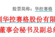 德阳华控赛格董事长、董秘、副总经理三高管同日辞职